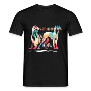 Windhund - Männer T-Shirt - Schwarz - Vorne - AI Model Male 178 light (178cm)