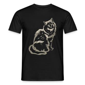 Ragdoll-Katze - Männer T-Shirt - Schwarz - Vorne - AI Model Male 178 light (178cm)