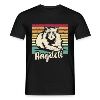 Ragdoll Cat - Men's T-Shirt - black - Front - AI Model Male 178 light (178cm)