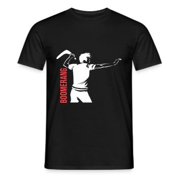 Bumerang-Wurfstab - Männer T-Shirt - Schwarz - Vorne - AI Model Male 178 light (178cm)