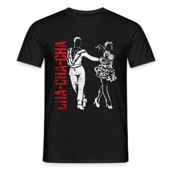 Cha Cha Tanz - Männer T-Shirt - Schwarz - Vorne - AI Model Male 178 light (178cm)