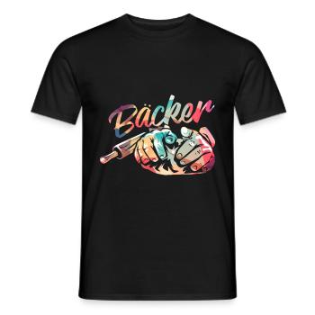 baker - Men's T-Shirt - black - Front - AI Model Male 178 light (178cm)