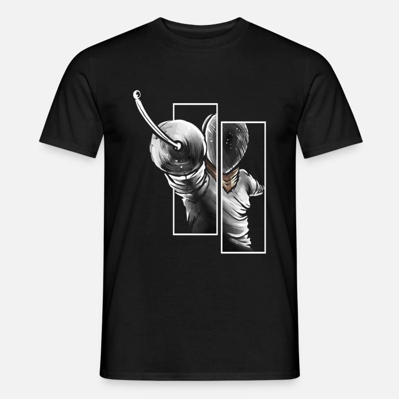 Fechter Von Der Front - Fechten - Männer T-Shirt - Schwarz