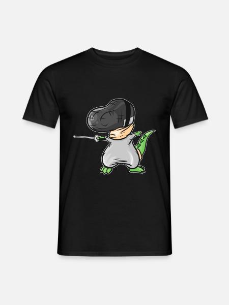 Le T-Rex l’escrime avec masque et fleuret escrime - T-shirt homme - noir