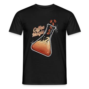Erlenmeier Flask Coffee Beans Coffee Magic - Men's T-Shirt - black - Front - AI Model Male 178 light (178cm)