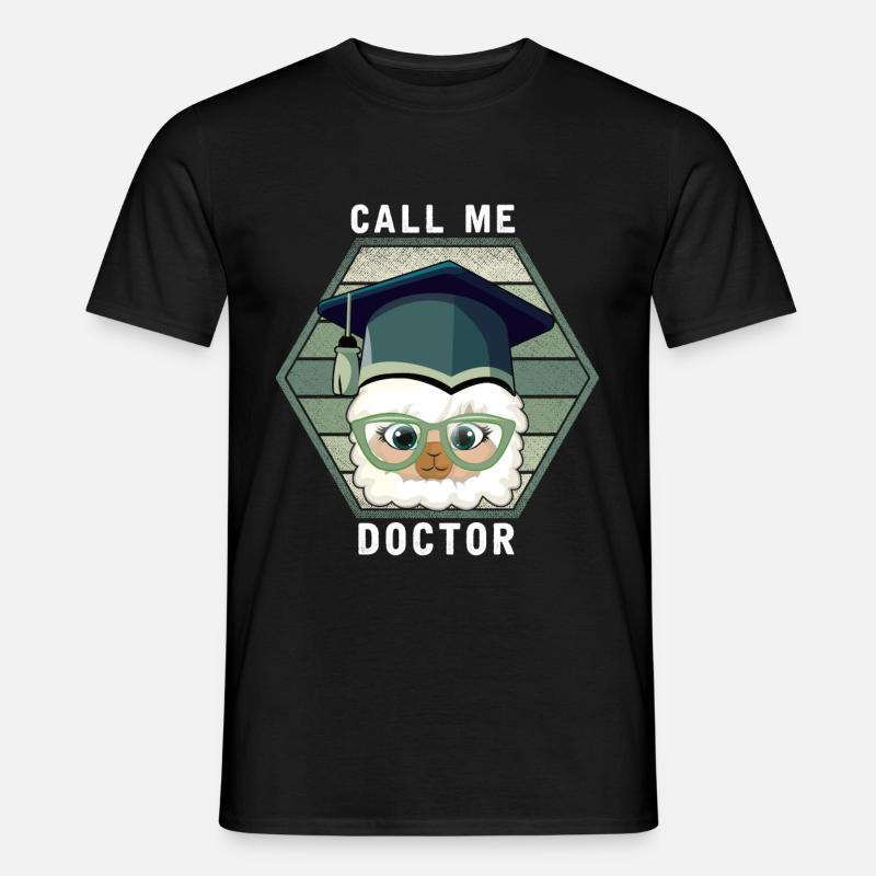 Doktorgrad PHD Funny Llama Alpaca - Mænd T-shirt - sort