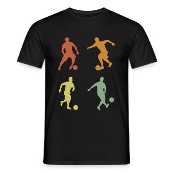 Jeune footballeur de football rétro fan - T-shirt homme - noir - Devant - AI Model Male 178 light (178cm)