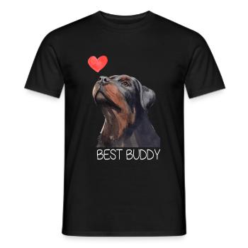 Rottweiler Bester Kumpel Hund Herz - Männer T-Shirt - Schwarz - Vorne - AI Model Male 178 light (178cm)