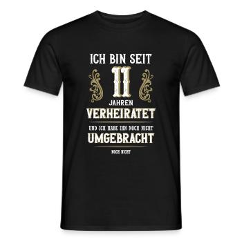 11 Jahre Verheiratet Stahlhochzeit Geschenk - Männer T-Shirt - Schwarz - Vorne - AI Model Male 178 light (178cm)
