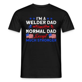 Soudeur SOUDEUR USA Cadeau patriotique - T-shirt homme - noir - Devant - AI Model Male 178 light (178cm)