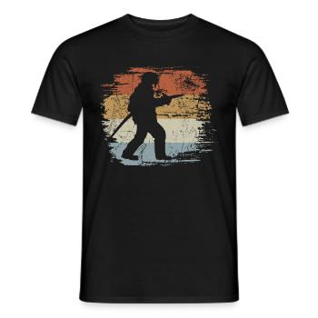 Feuerwehrmann Retro - Vintage - Silhouette - Männer T-Shirt - Schwarz - Vorne - AI Model Male 178 light (178cm)