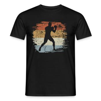 Vintage, Boxe, Arts martiaux, Entraînement de boxe - T-shirt homme - noir - Devant - AI Model Male 178 light (178cm)