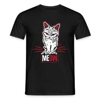 Wütende Katze - Miau Meow - T-shirt - Männer T-Shirt - Schwarz - Vorne - AI Model Male 178 light (178cm)