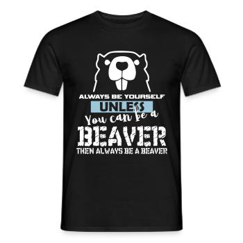 Cadeau de castor - T-shirt homme - noir - Devant - AI Model Male 178 light (178cm)