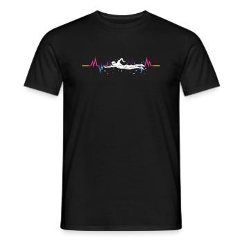 Schwimmen Schwimmer Herzschlag - Männer T-Shirt - Schwarz - Vorne - AI Model Male 178 light (178cm)