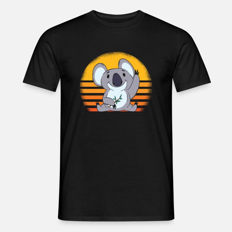 Koalabär Retro - Männer T-Shirt - Schwarz
