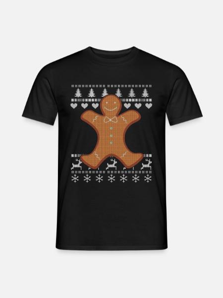 Ugly Christmas Lebkuchen - Männer T-Shirt - Schwarz