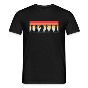 Schach Schachfiguren Retro Geschenk - Männer T-Shirt - Schwarz - Vorne - AI Model Male 178 light (178cm)