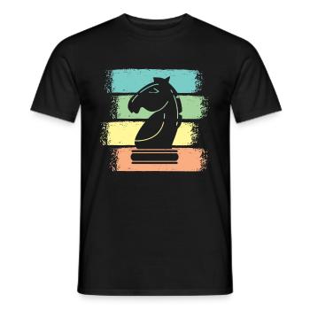 Schach Pferd Schachfiguren Retro - Männer T-Shirt - Schwarz - Vorne - AI Model Male 178 light (178cm)