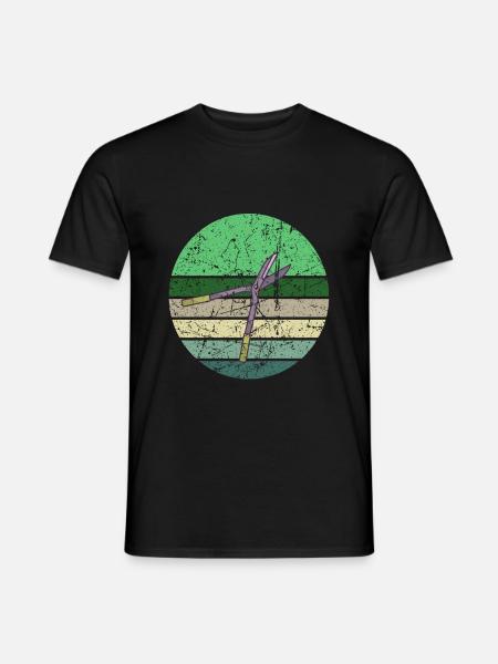 Gartenarbeit Heckenschere Retro - Männer T-Shirt - Schwarz