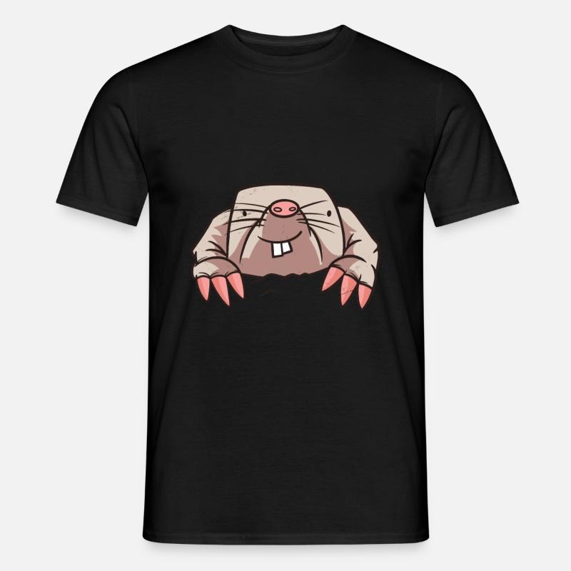Maulwurf Tier Geschenk - Männer T-Shirt - Schwarz
