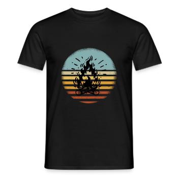 Lagerfeuer Camping Campen - Männer T-Shirt - Schwarz - Vorne - AI Model Male 178 light (178cm)