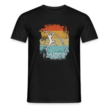 Stabhochsprung Retro - Männer T-Shirt - Schwarz - Vorne - AI Model Male 178 light (178cm)