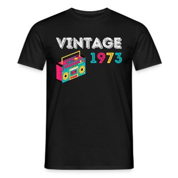 Vintage 1973 Radio 49 Jahre alt 1973 Geburtstag - Männer T-Shirt - Schwarz - Vorne - AI Model Male 178 light (178cm)