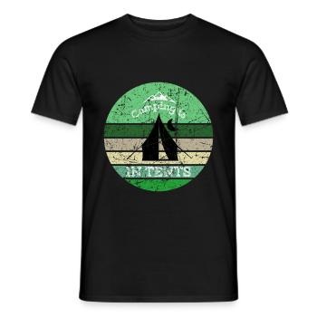 Camping Camping is in Tents - Men's T-Shirt - black - Front - AI Model Male 178 light (178cm)