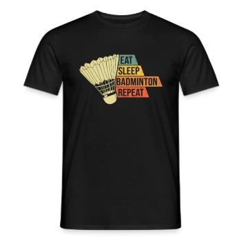 Badminton Retro Vintage - Men's T-Shirt - black - Front - AI Model Male 178 light (178cm)