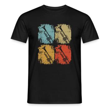Trumpet Retro Design Funny - Men's T-Shirt - black - Front - AI Model Male 178 light (178cm)