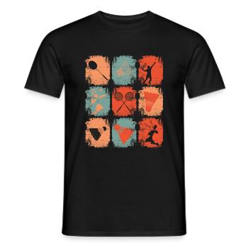 Badminton Retro - Men's T-Shirt - black - Front - AI Model Male 178 light (178cm)