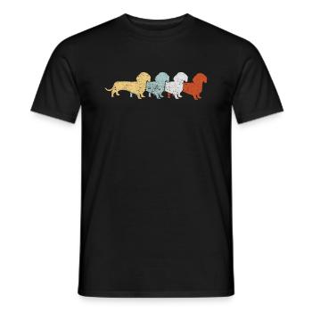 Dachshund Retro Vintage - Men's T-Shirt - black - Front - AI Model Male 178 light (178cm)
