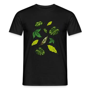 Zimmerpflanzen Pflanzen Blätter - Männer T-Shirt - Schwarz - Vorne - AI Model Male 178 light (178cm)