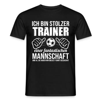 Fußballtrainer Spruch Bester Trainer Fußballcoach - Männer T-Shirt - Schwarz - Vorne - AI Model Male 178 light (178cm)