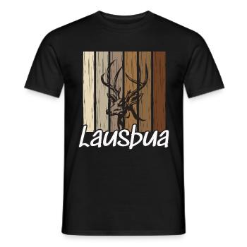 Lausbua Hirsch Lederhosen - Männer T-Shirt - Schwarz - Vorne - AI Model Male 178 light (178cm)