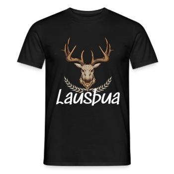 Lausbua Hirsch Lederhosen - Männer T-Shirt - Schwarz - Vorne - AI Model Male 178 light (178cm)