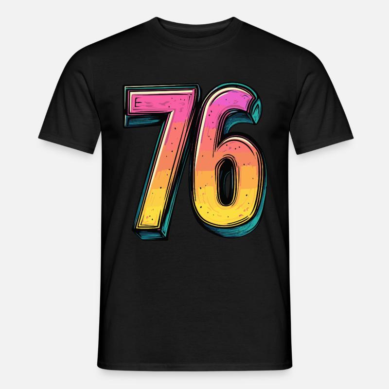 76 Zahl Comic - Männer T-Shirt - Schwarz