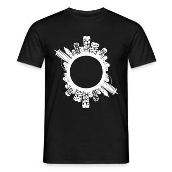 Ville planète - T-shirt homme - noir - Devant - AI Model Male 178 light (178cm)