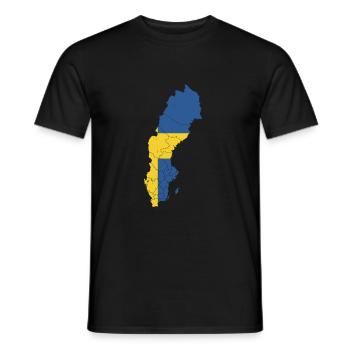 Drapeau de la Suède Idée cadeau suédoise suédoise - T-shirt homme - noir - Devant - AI Model Male 178 light (178cm)
