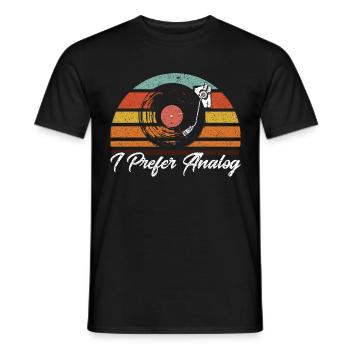 Record Collector Vinyl Record Collection - Men's T-Shirt - black - Front - AI Model Male 178 light (178cm)