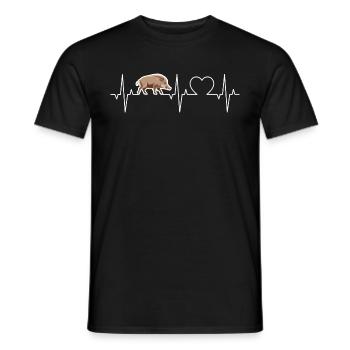 Sanglier battement de cœur sanglier sanglier ECG chasseur de sanglier - T-shirt homme - noir - Devant - AI Model Male 178 light (178cm)