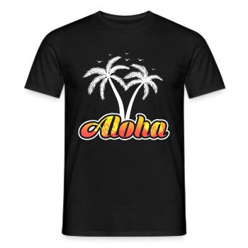 Aloha Vacation Hawaii Travel Trip Ocean Island - Men's T-Shirt - black - Front - AI Model Male 178 light (178cm)
