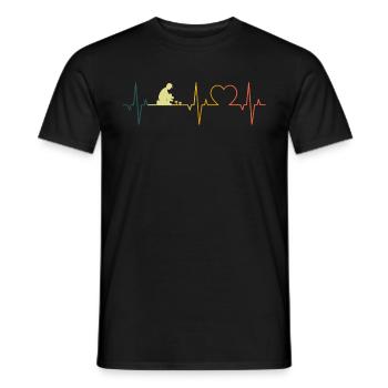 Mushroom Picker Heartbeat Retro Mushroom ECG Mushroom - Men's T-Shirt - black - Front - AI Model Male 178 light (178cm)