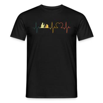 Geologie Herzschlag Retro Geologe EKG Geologen - Männer T-Shirt - Schwarz - Vorne - AI Model Male 178 light (178cm)