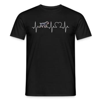 Rottweiler Heartbeat Dog Heart ECG Rottweiler - Men's T-Shirt - black - Front - AI Model Male 178 light (178cm)