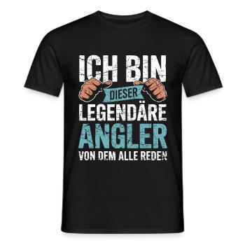 Legendärer Angler – Der von dem alle reden Shirt - Männer T-Shirt - Schwarz - Vorne - AI Model Male 178 light (178cm)