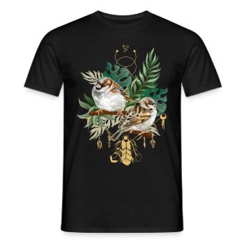 Tropical Flower Bird Summer Gift Meditation - Men's T-Shirt - black - Front - AI Model Male 178 light (178cm)