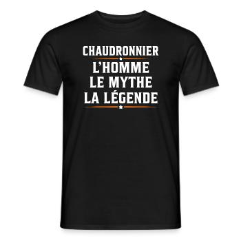 chaudronnier l'homme mythe mégende soudeur - T-shirt homme - noir - Devant - AI Model Male 178 light (178cm)