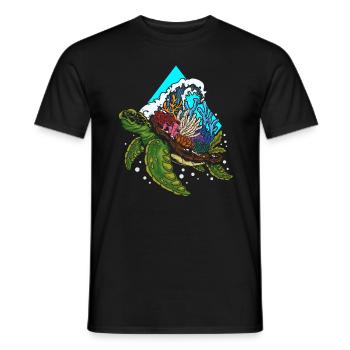 Sea Turtle Vacation Ocean Travel Hawaii Aloha - Men's T-Shirt - black - Front - AI Model Male 178 light (178cm)